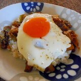 白ナスのカレーそぼろ丼